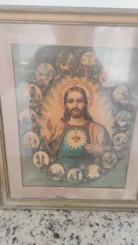 Vendo 2 quadro antigo coração de Maria coração de Jesus