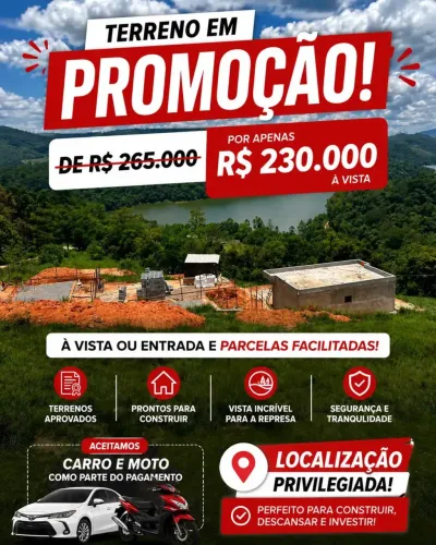 LOTE COM 1200M² AO LADO DA ESTRADA PRINCIPAL