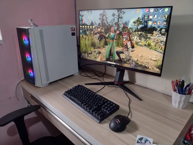  PC Gamer + Monitor AOC Hero 27 polegadas 144Hz Full HD + Periféricos