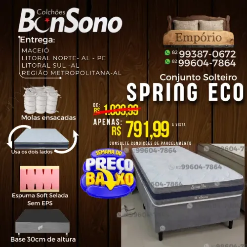 Cama solteiro conjunto molas ensacadas bonsono colchao usa os dois lados