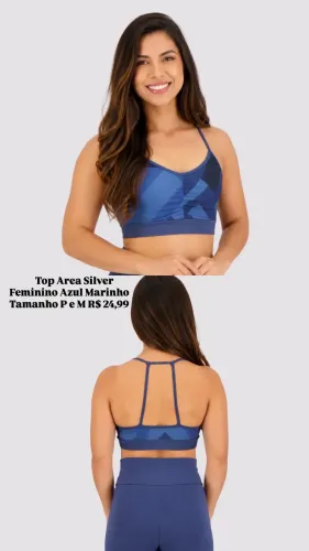 Top Area Silver Feminino Azul Marinho