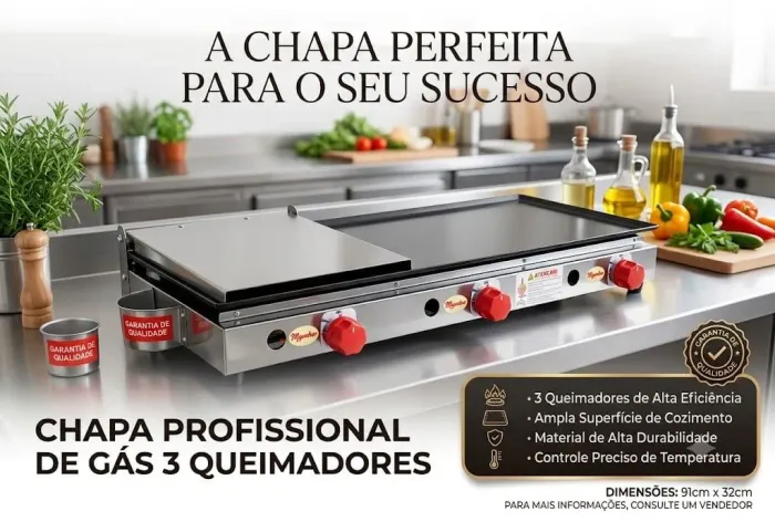 Chapa de lanches 90x30