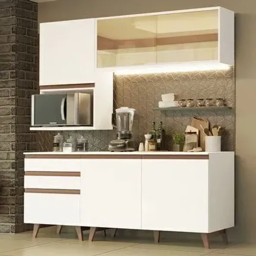 Armário de Cozinha Compacta 180cm Preto Reims