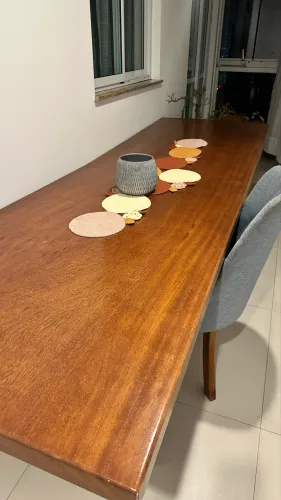 Mesa madeira Maciça Angelim pedra