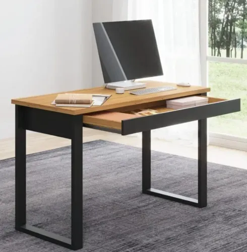 Mesa escrivaninha para computador aparador super estiloso 1 gaveta 118x53x75 novo 