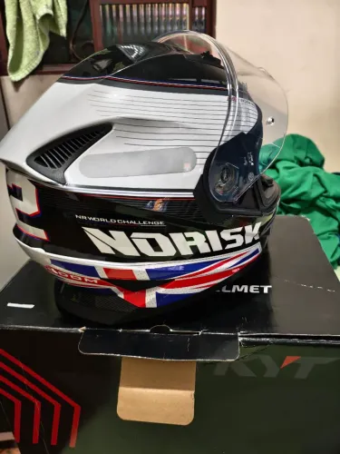 Capacete norisk países Inglaterra n62 com óculos interno top