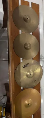 Kit de Pratos para Bateria - Hi-Hat + 2 Crashes (Zeus Custom)