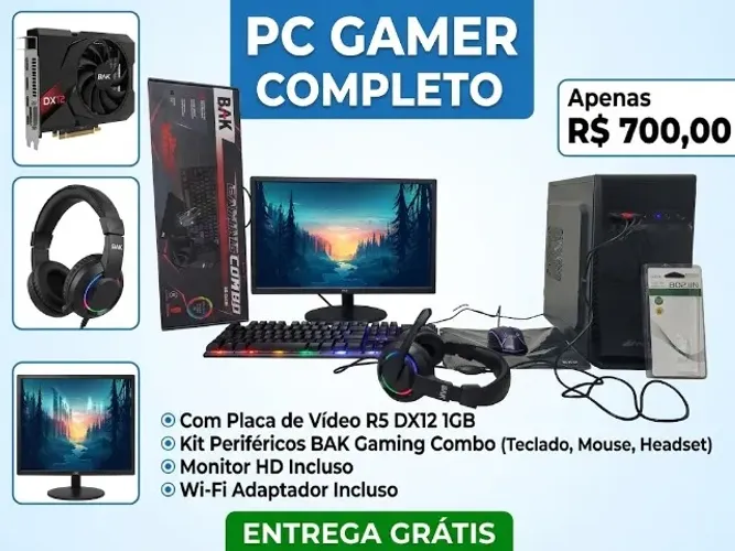 PC GAMER COMPLETO, JOGOS INSTALADOS, ENTREGA GRÁTIS