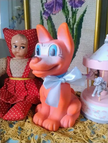Cachorrinho de vinil brinquedos Kaplast década de 70