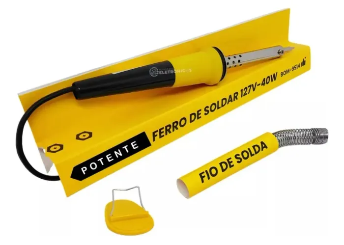 Ferro De Solda Profissional Bomvink 40W 220v + Estanho E Suporte