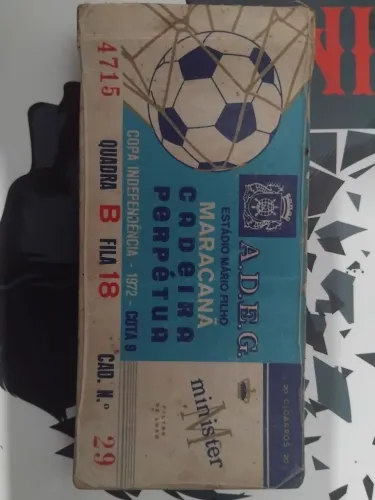 Talão Original Cadeira Perpétua Maracanã A.D.E.G. Copa Independência 1972 Raro