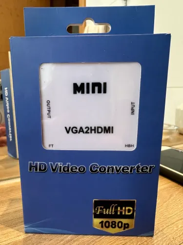 Adaptador Conversor VGA2HDMI saída de som P2
