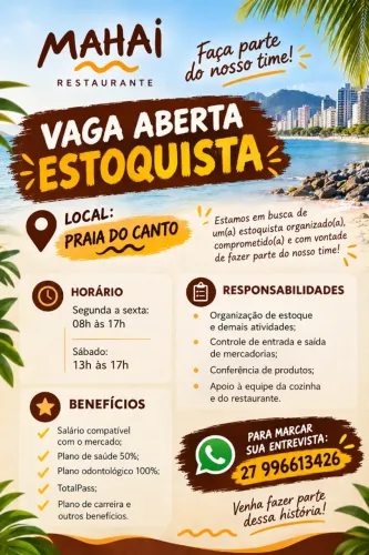 VAGA PARA ESTOQUISTA