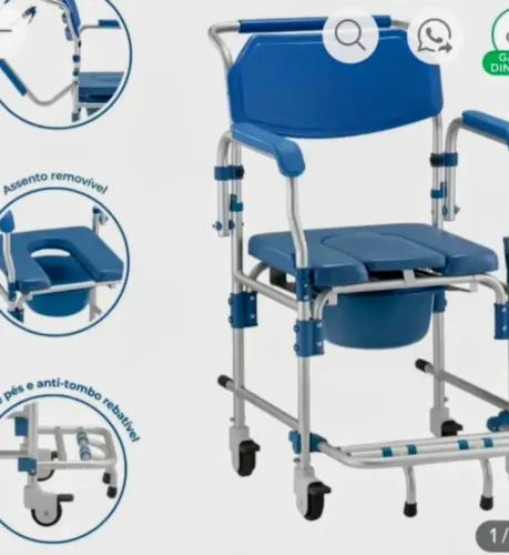 Cadeira de banho para idosos e pessoas com mobilidade reduzida