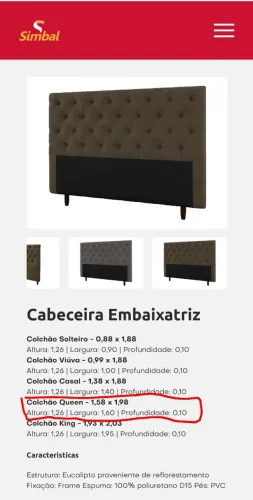 Cabeceira Box Estofada para cama Queen