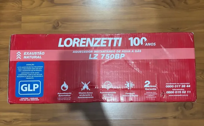 Aquecedor de Água a Gás Lorenzetti 7, 0 L/Min GLP | Lz 750BP