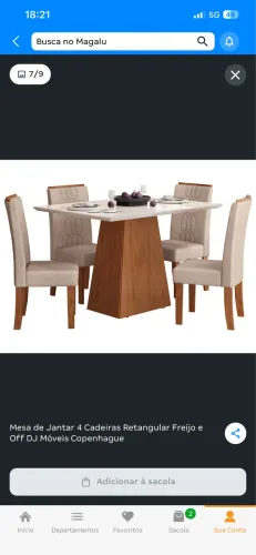 Mesa de jantar 4 cadeiras