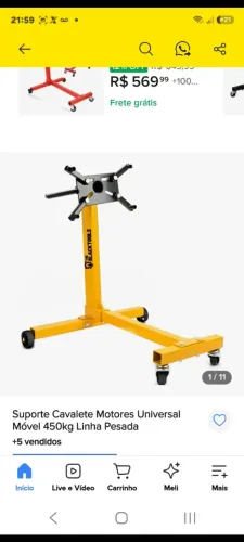 Vendo suporte novo cavalete para motores universal movel 450 kg linha pesada importado