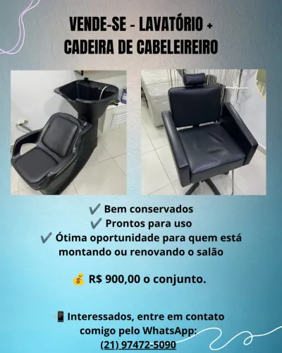 Kit cadeira + lavatório