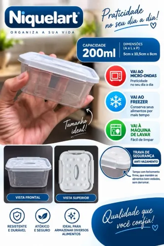 Pote com tampa 200ml