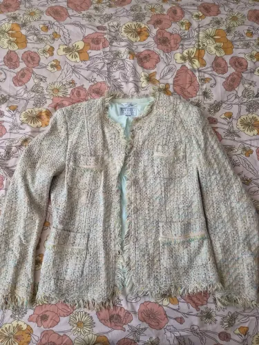 casaco talbots tweed bege p