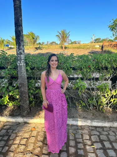 Vestido festa rosa Farm