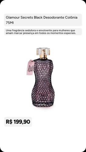 Promoção Glamour Secrets Black De:R$200 por R$150