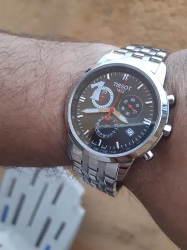 Relogio Tissot Michael Owen Marrom Pulseira Aço 41mm