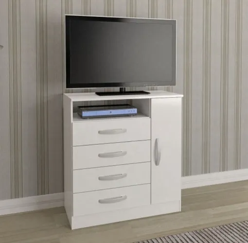 Cômoda Delta 4 Gavetas 1 Portas - Promoção -Temos Crediario