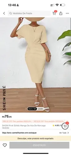Vestido novo nunca usado SHEIN Bege P