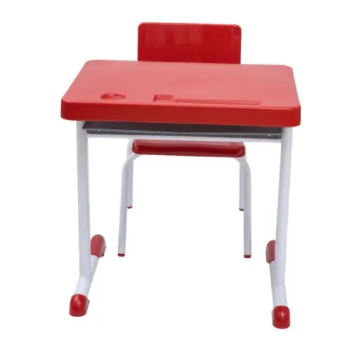 Kit Escolar Infantil Individual Mesa e Cadeira Vermelho 03 a 06 Anos Conforto 41090