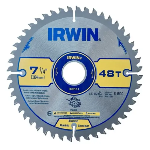 Disco Multi Corte de Serra Circular para Alumínio Madeira MDF 7.1/4" 184mm Irwin