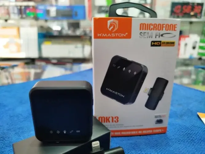 Microfone sem fio iphone mk13(Distribuidora Jk Eletrônicos Honestidade e Qualidade é Aqui)