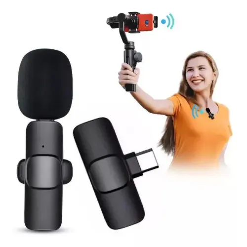Microfone Lapela sem fio para Celular Tipo-C