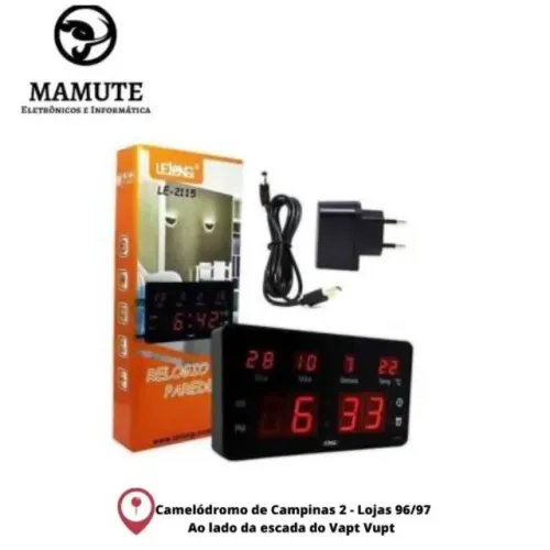 Relógio De Led Digital Le-2115 Lelong