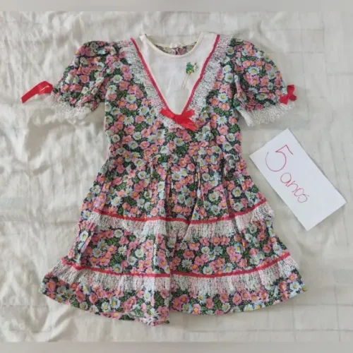 vestido de festa junina florido infantil