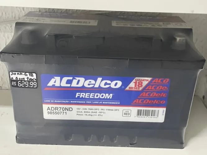 Bateria acdelco 70 amperes garantia 18 meses 