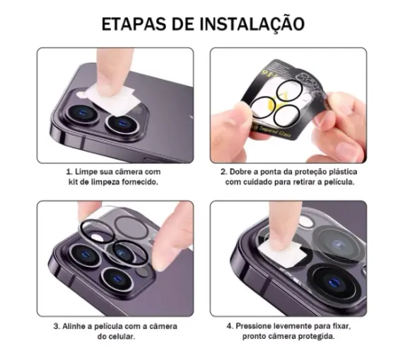 Pelicula de vidro para camera traseira de celular nova