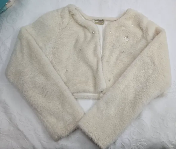 Bolero Infantil Milon - Pelúcia Off White