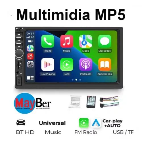 Multimídia Mp5 2din 7 Carplay Android Auto Espelhamento Usb