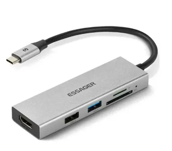 Hub Essager Tipo 5 Com 5 Entradas Usb 2.0, Usb 3.0, Sd, Tf e Hdmi