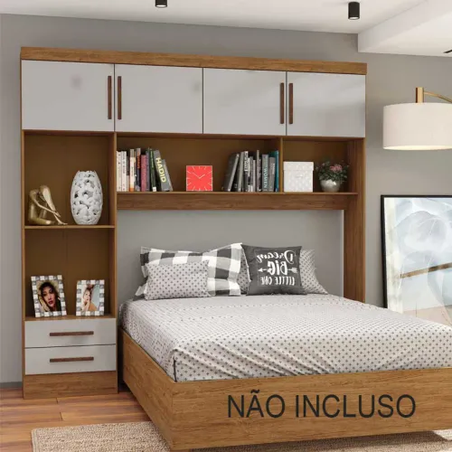 Modulado 4 Portas S/Espelho Larg. 2.04m Cinamomo/Off rf433