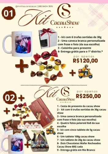 Kit chocolate cacau show