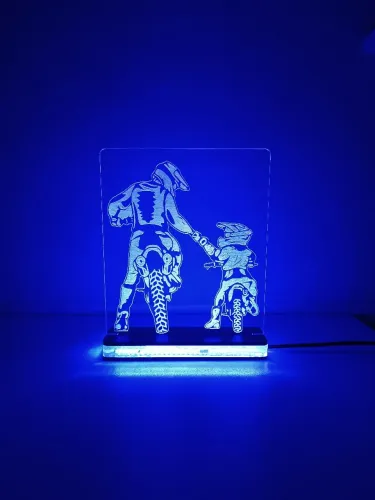 Luminária Decorativa Pai e Filho Motocross Toda Em Crítico, Feita Com Carinho
