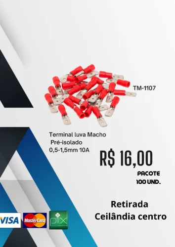 Terminal luva Macho Pré-isolado 