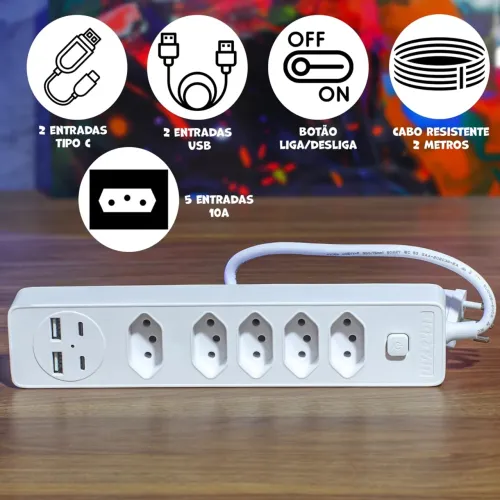 Extensão Inteligente com USB C e USB