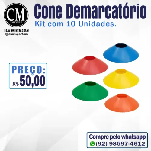Cone Demarcatório - Kit com 10 unidades.