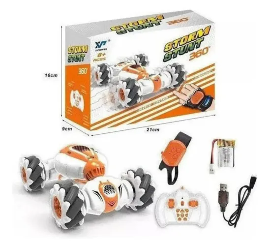 carrinho de controle remoto  bateria recarregável controle remoto de pulso e convencional