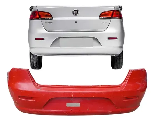 Grade Parachoque Traseiro Fiat Siena 2011 A 2013 Original Vermelho Brilhante