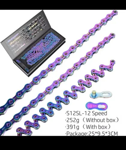 Corrente Versão ultra leve 12 Velocidades - Rainbow - 126 Links